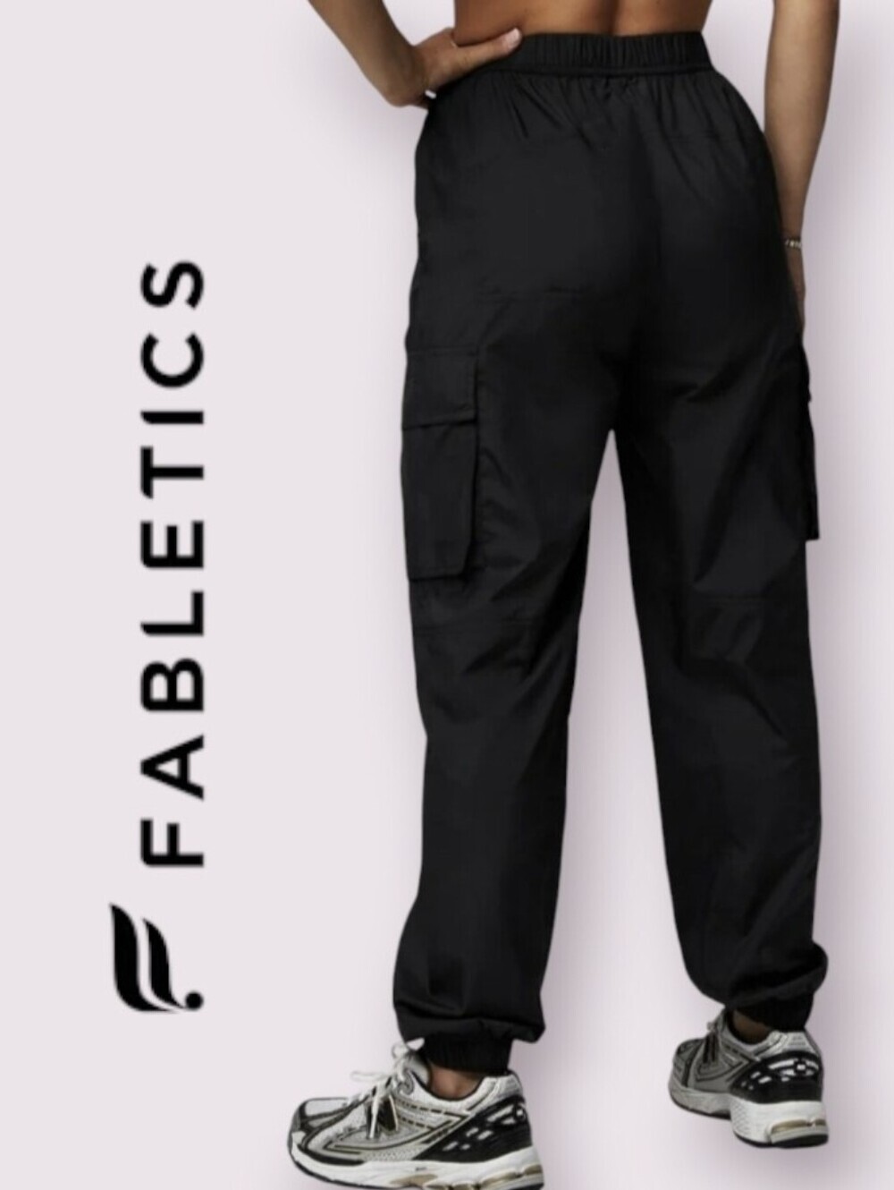 NWT Fabletics Cargo Joggers Jogger High Waisted XXL 1X Black Gorpcore